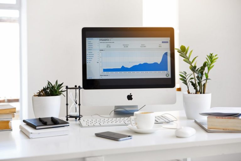An Apple iMac on a desk