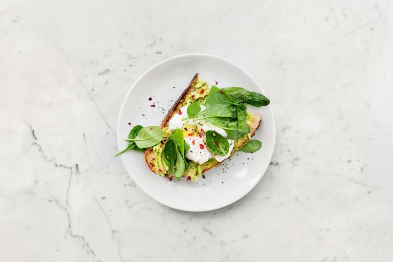 sourdough toast with avocado, eggs and spinach