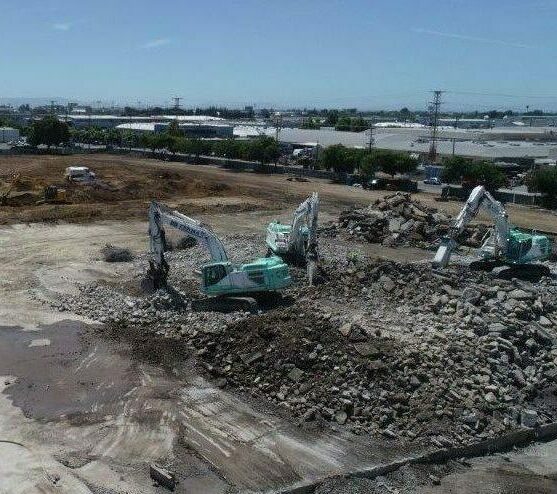 diggers on commercial building site